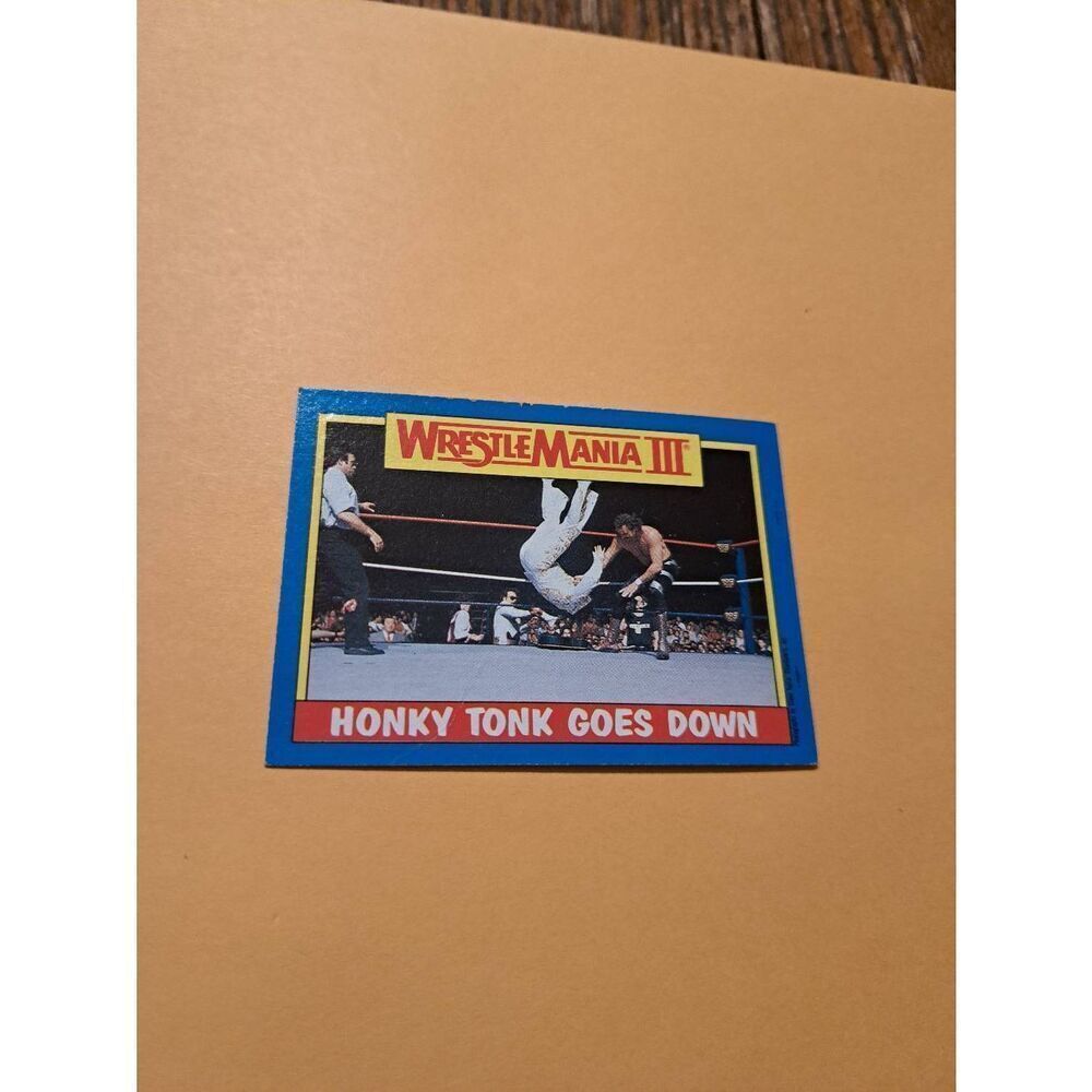 Vintage 1987 Topps WWF WrestleMania III Trading Card 52 Honky Tonk Jake Roberts